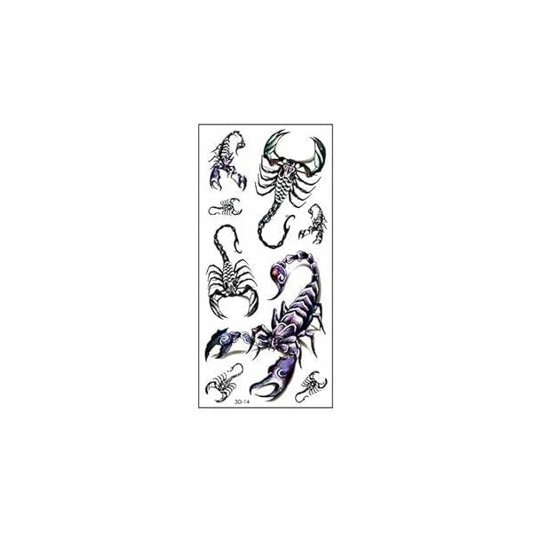 2Pcs 3D Scorpion Temporary Tattoos Stickers Fashionable Fake Removable Waterproof Body Art Tattoo for Men Women Teens Girls Boys (Scorpion)，Makeup