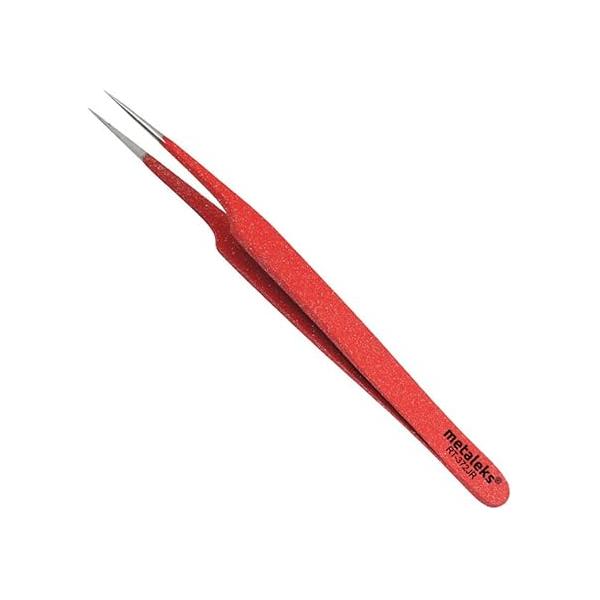 Red Eyelash Extension & Ingrown Hair Tweezer Pointed Tip Precision Extra Sharp and Perfectly Aligned for Treatment Splinter Removal For Men Women