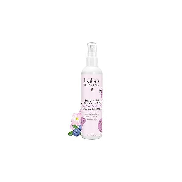 Babo Botanicals Smoothing Berry Conditioning Spray - Detangling & Nourishing Eliminates Frizz Prevents Static Evening Primrose Oil Non-Aerosol For all ages Light Fragrance