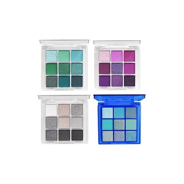 9 Colors Eyeshadow Palette - Dark Punk Smoky Theme, High Pigmented Blendable Matte & Glitter Shimmer Finishes, Long Lasting Eye Makeup for Christmas Music Festivals(Dark Smoky)