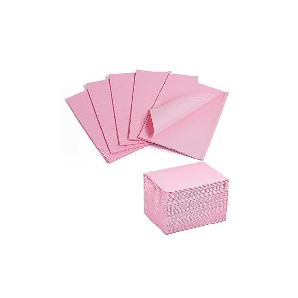 Makartt Disposable Nail Mats: 50Pcs Pink Fordable Paper Towels for Table Acrylic Practice Sheet 3 Ply Waterproof Art Mats Clean Pads Salon Manicure Tattoo
