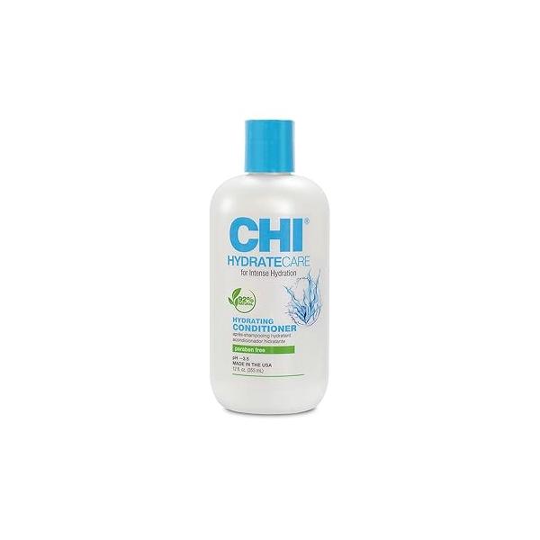 CHI HydrateCare Hydrating Conditioner, Balances Hair Moisture and Protects Against Damage Breakage, Sulfate, Paraben, & Cruelty-Free, 12 Oz