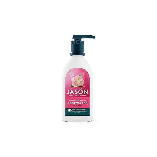 JASON Rosewater Invigorating Body Wash, For a Gentle Feeling Clean, 30 Fluid Ounces