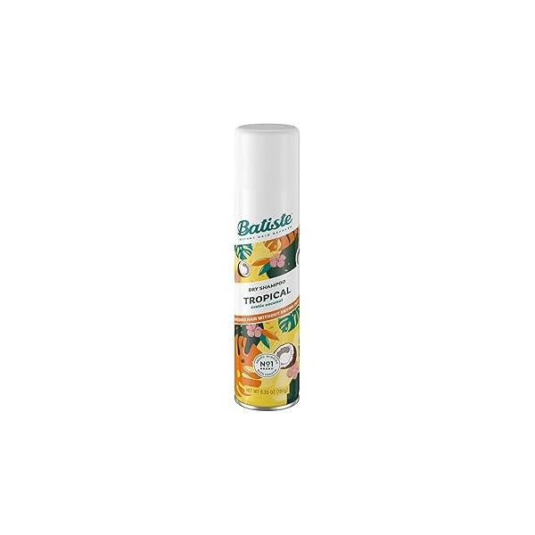 Batiste Dry Shampoo, Tropical Fragrance, Refresh Hair and Absorb Oil Between Washes, Waterless Shampoo for Added Texture Body, 6.35 OZ Bottle