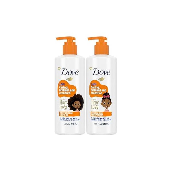 Dove Shampoo and Conditioner Set - Love Collection, Curly , Kids, Wavy Hair Products 17.5 Oz (2 Piece Set)