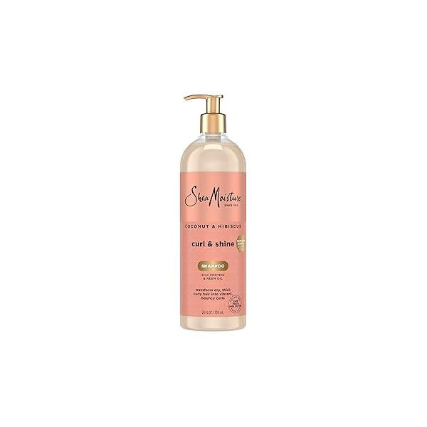 SheaMoisture Shampoo Coconut and Hibiscus, for Thick, Curly Hair, to Cleanse & Hydrate, 24 oz