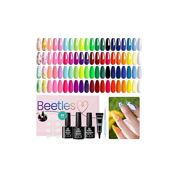 Beetles Nail Stamp, 4Pcs French Tip Tool Easy Manicure Stamper Single Head Soft Silicone Long & Short Stamp with 2Pcs Scraper Decorations Gift for Women