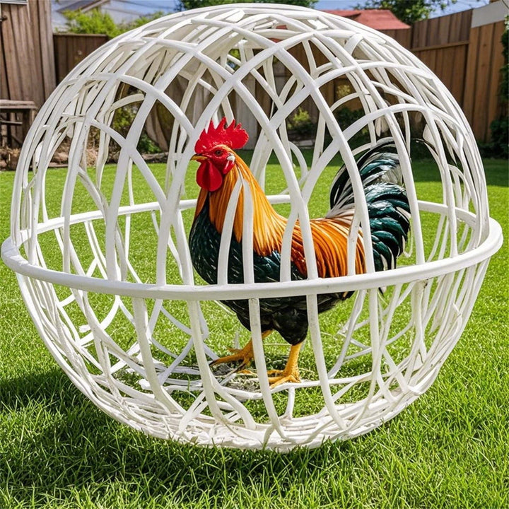 Ball-Shaped Movable Chicken Coop, Outdoor Rollable Round Chicken Cage, Pigeon Rabbits Duck Safe Walking Net, Chicken Safety Ball Cage for Pet Safety Outdoor Farm Use,7.87 in - 1PCS