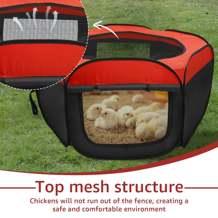 LINFANG Chick Brooder Box Oxford Cloth Chicken Brooder with Double Door Design Practical Chicken Starter Kit with Storage Bag for Small Ducks Cats Dogs Rabbits