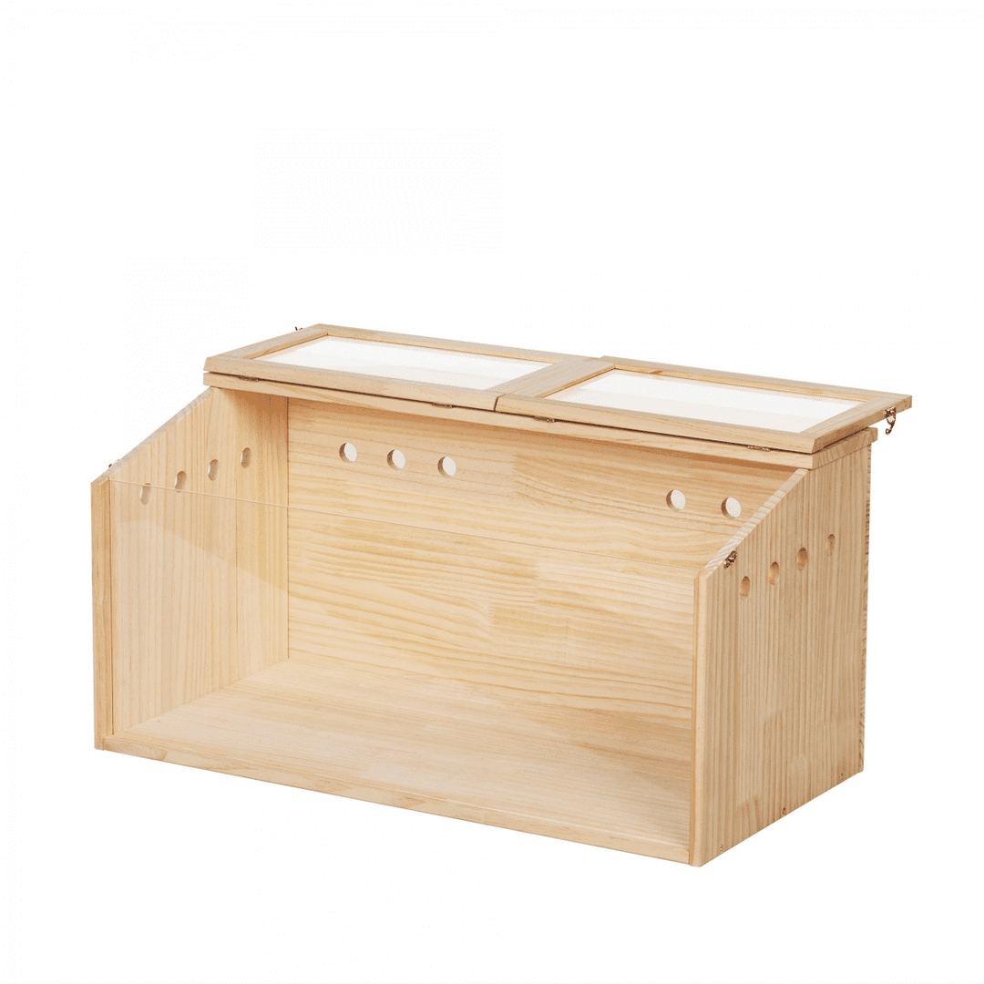 Wooden Hamster Cage, 31.5" Transparent Small Animal Cage Habitat Hutch for Siberian Hamster, Guinea Pig, Gerbils,Little Rabbits