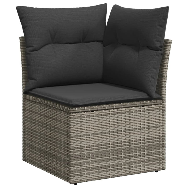 vidaXL Garden Sofa Set Grey PE rattan 6 Piece Set Adjustable Armrests