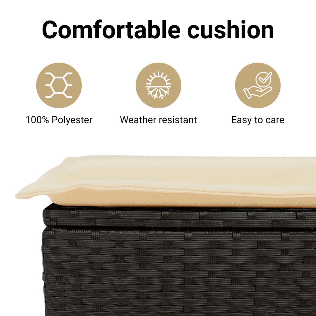 vidaXL Outdoor Sofa Set Black, Cream White