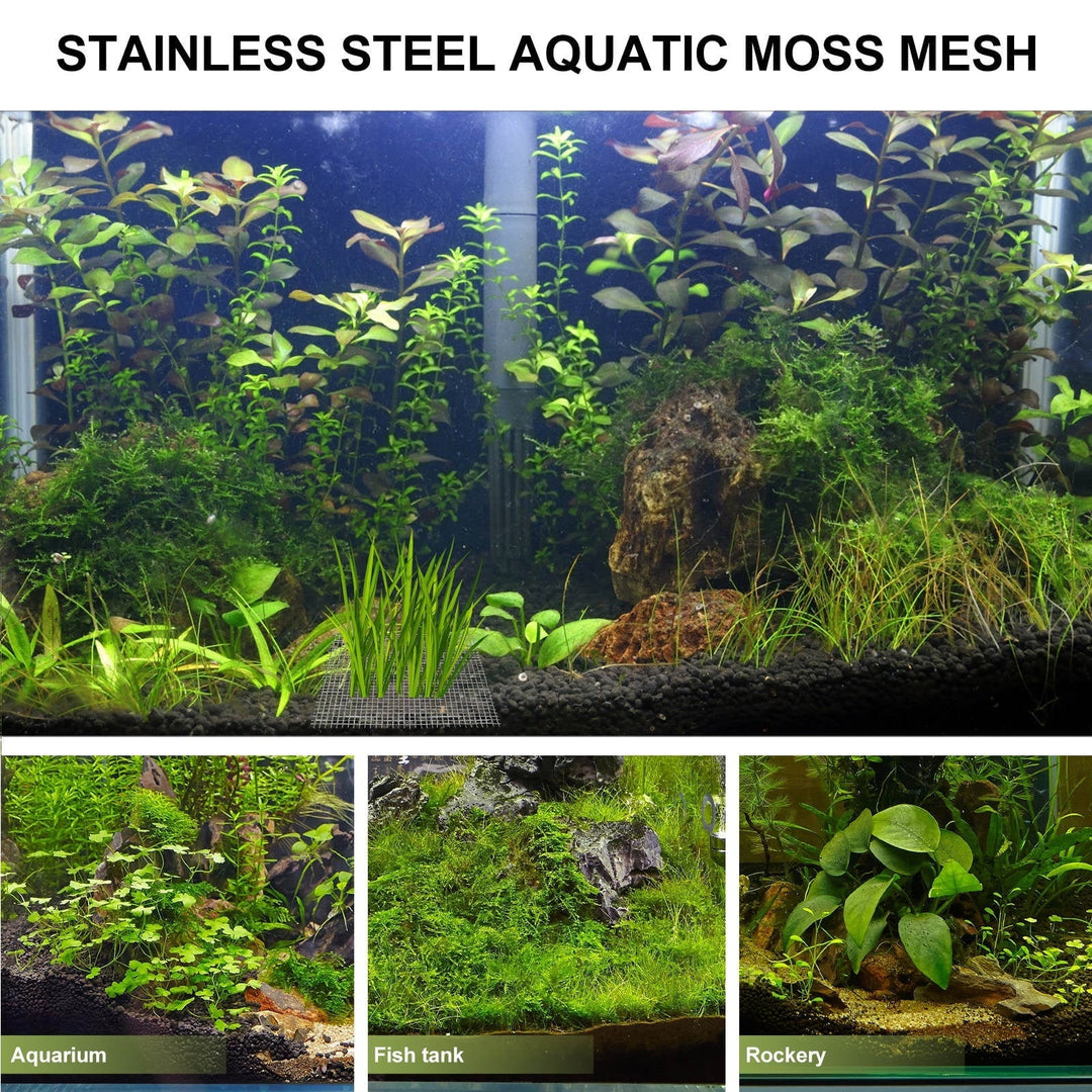 ROSENICE 15Pack Silver Square Aquatic Moss Mesh for Low Maintenance and Freshwater