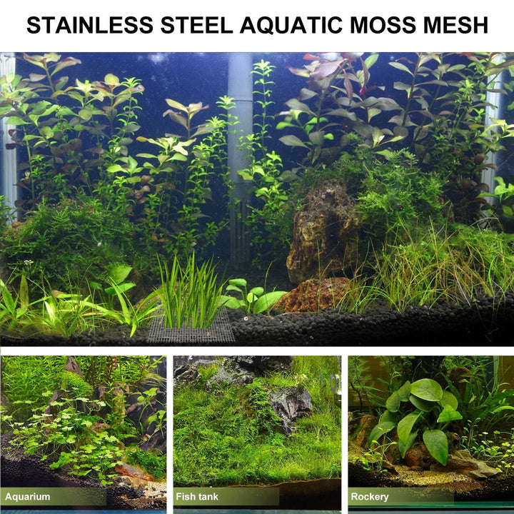 ROSENICE 15Pack Silver Square Aquatic Moss Mesh for Low Maintenance and Freshwater