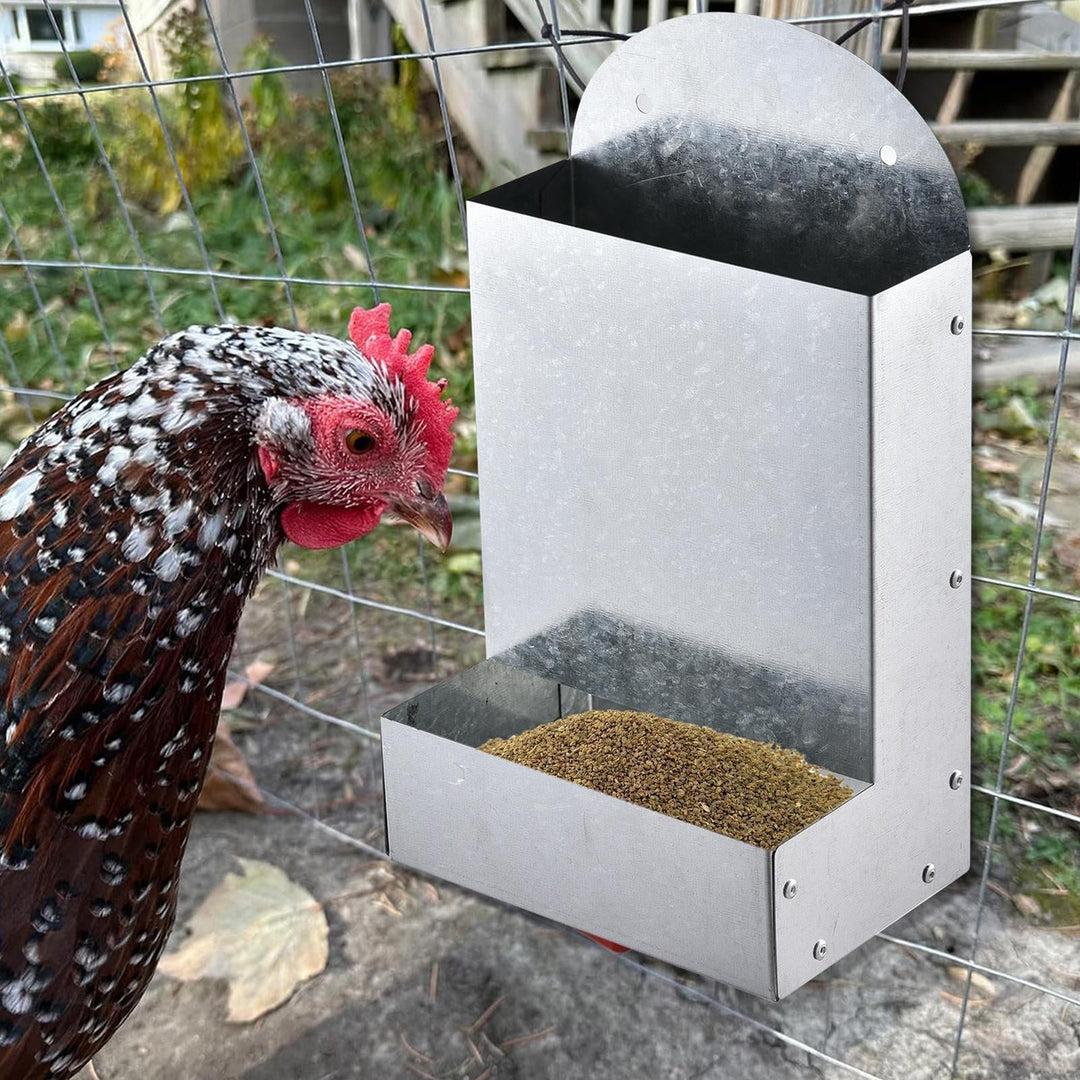 balikha Chicken Feeder Food Container Versatile Supplies Easy Installation Coop Dispenser Grit Feeder for Farm Animals Chook Hen Duck