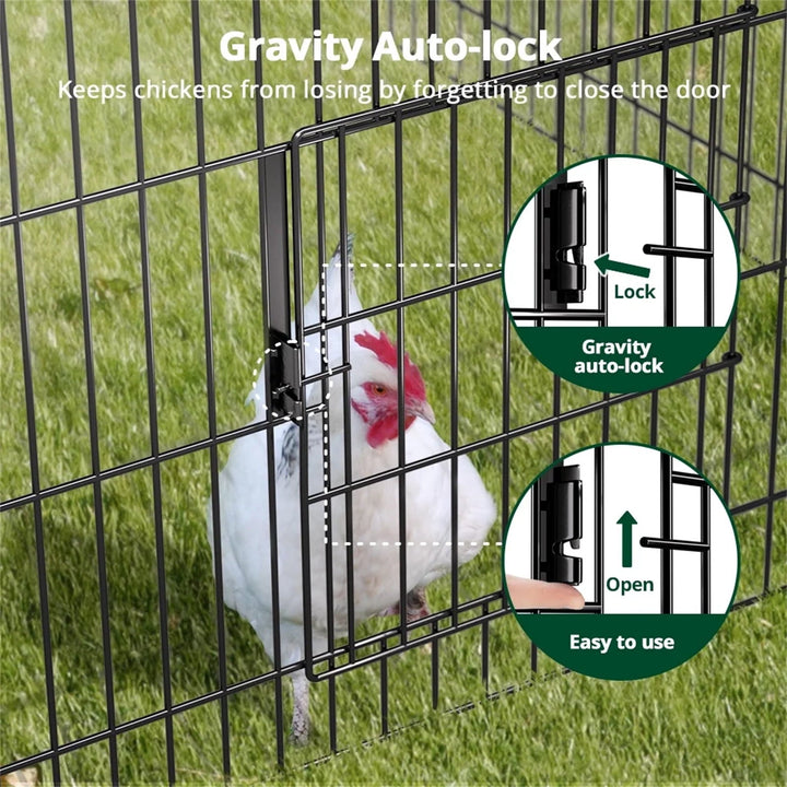 Large Chicken Coop with Upgraded Cover, DOMIPET 252" x 42" x 44" Pet Playpen Exercise Pen Rabbit Duck Chicken Run, Outdoor Backyard Farm Cage for Rabbit Duck Hen