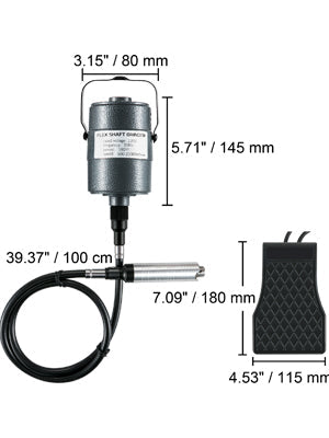 VEVOR Flex Shaft Grinder 380W Rotary Tool 500-23000RPM Rotary Carver with 1/4\" 3-Jaw Chuck for Jewelry Polishing Grinding DIY