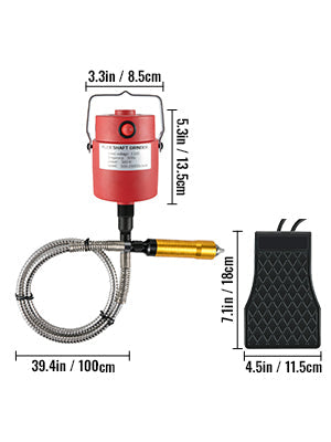 VEVOR Flex Shaft Grinder 380W Rotary Tool 500-23000RPM Rotary Carver with 1/4\" 3-Jaw Chuck for Jewelry Polishing Grinding DIY