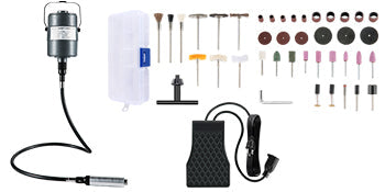 VEVOR Flex Shaft Grinder 380W Rotary Tool 500-23000RPM Rotary Carver with 1/4\" 3-Jaw Chuck for Jewelry Polishing Grinding DIY