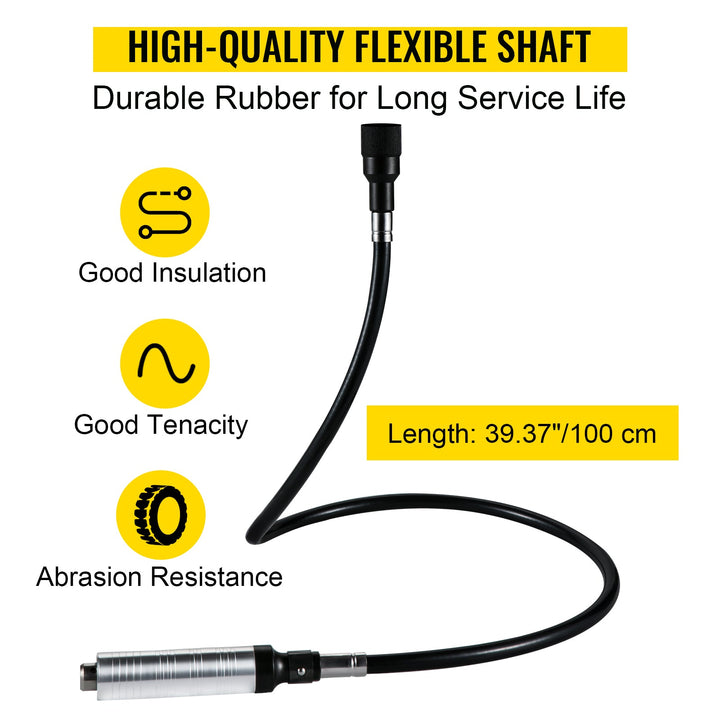 VEVOR Flex Shaft Grinder 380W Rotary Tool 500-23000RPM Rotary Carver with 1/4\" 3-Jaw Chuck for Jewelry Polishing Grinding DIY