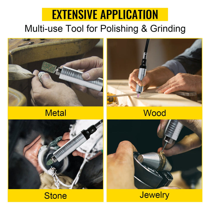 VEVOR Flex Shaft Grinder 380W Rotary Tool 500-23000RPM Rotary Carver with 1/4\" 3-Jaw Chuck for Jewelry Polishing Grinding DIY