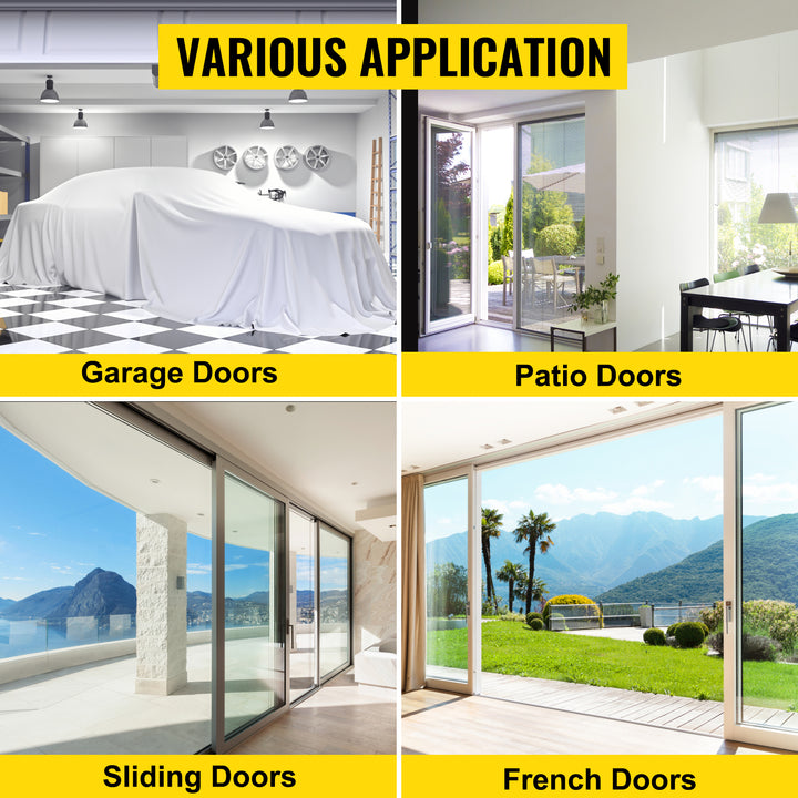 VEVOR Garage Door Screen 16 x 7 ft for 2 Cars 5.2 lbs Heavy-Duty Fiberglass Mesh for Quick Entry Self Sealing Magnet Retractable