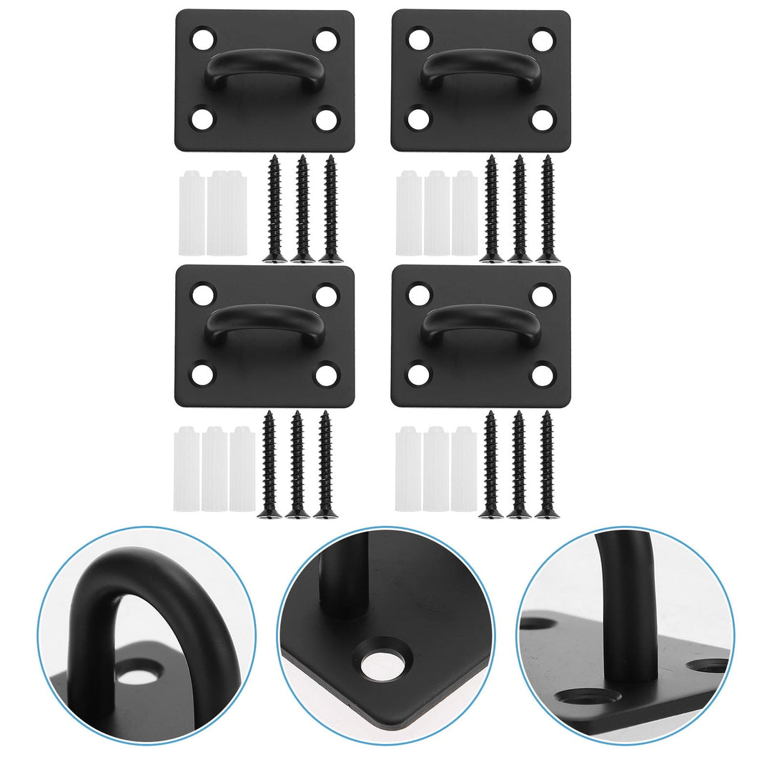 ibasenice 1 Set Wear-resistant Planter Hooks Hammock Swing Hook Stainless Steel Black