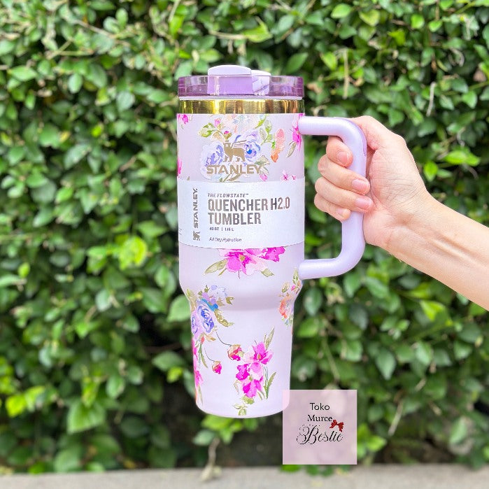 Stanley 40 Oz Floral Engraved Tumbler