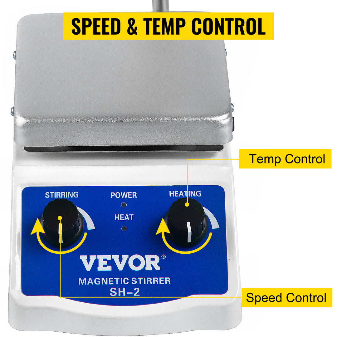 VEVOR 1000ML Electric Magnetic Stirrer Hot Plate Vortex Mixer Shaker With Stir Bar Medical Bioloicgal Chemical Laboratory