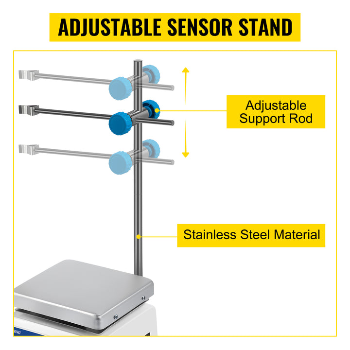 VEVOR 1000ML Electric Magnetic Stirrer Hot Plate Vortex Mixer Shaker With Stir Bar Medical Bioloicgal Chemical Laboratory