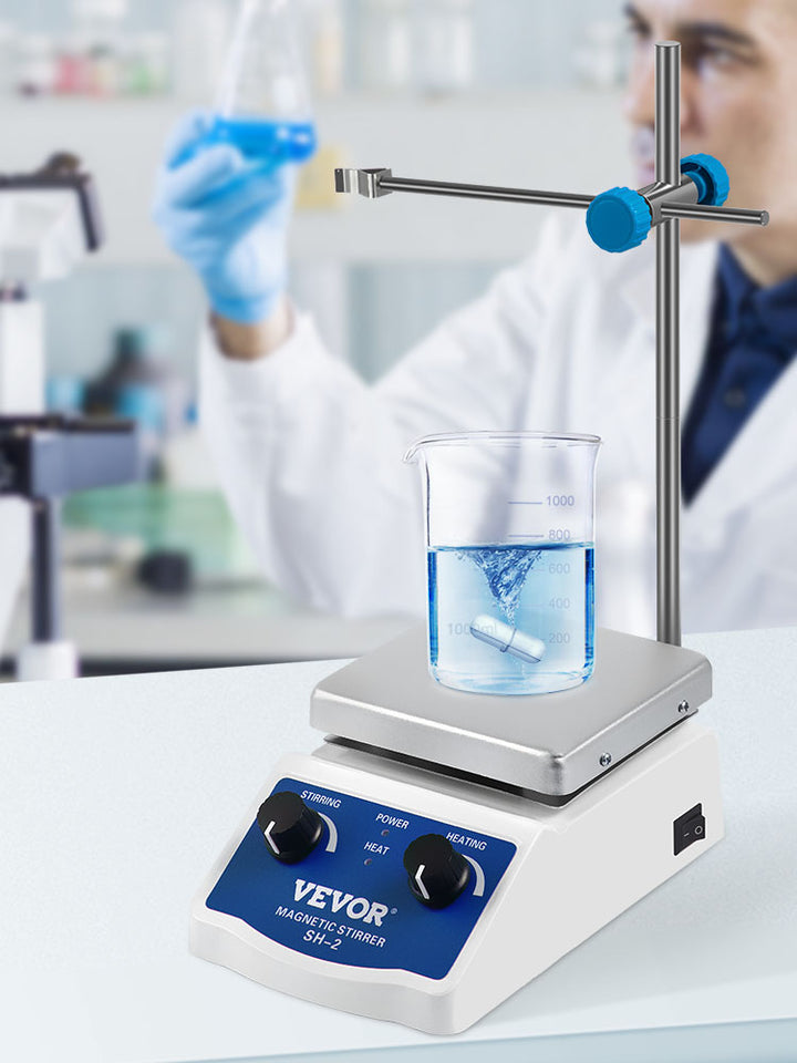 VEVOR 1000ML Electric Magnetic Stirrer Hot Plate Vortex Mixer Shaker With Stir Bar Medical Bioloicgal Chemical Laboratory