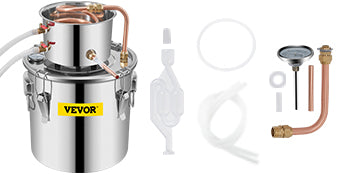 VEVOR 3 5 8 Gal Alcohol Distiller Alambic Moonshine Still Stainless Copper DIY Home Brew Water Wine Essential Oil Brewing Kit