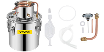 VEVOR 3 5 8 Gal Alcohol Distiller Alambic Moonshine Still Stainless Copper DIY Home Brew Water Wine Essential Oil Brewing Kit