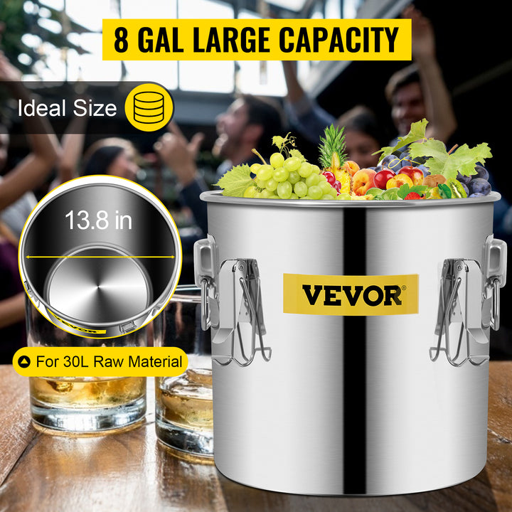 VEVOR 3 5 8 Gal Alcohol Distiller Alambic Moonshine Still Stainless Copper DIY Home Brew Water Wine Essential Oil Brewing Kit