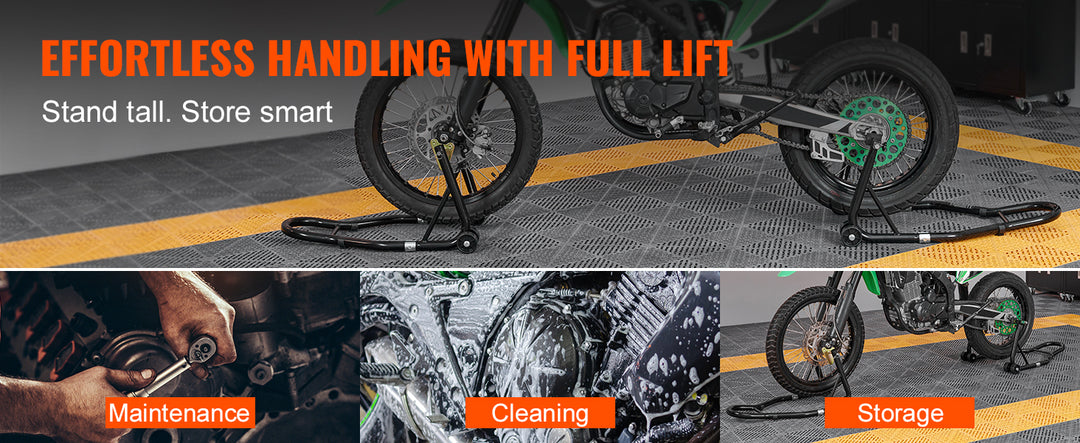 VEVOR Motorcycle Stand Lift 850lbs Front Rear Combo Stand Lift Stand Front and Rear Wheel Fork Stand Heavy Duty Rear Wheel Stand