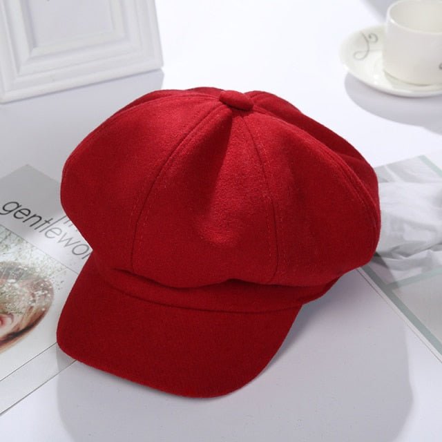 New Women Woolen Newsboy Hat