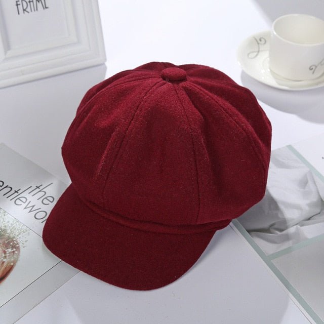 New Women Woolen Newsboy Hat