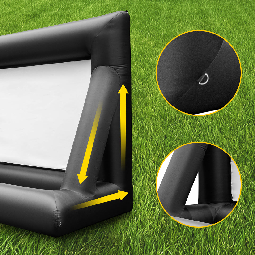 VEVOR Inflatable Movie Screen 24FT Inflatable Projector Screen w/ 360W Air Blower Blow Up Screen Supports Front/Rear Projection