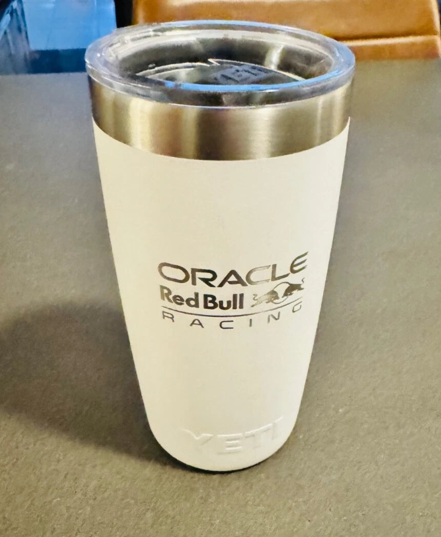 Yeti White Rambler 20oz Tumbler Magslide Lid Red Bull Racing