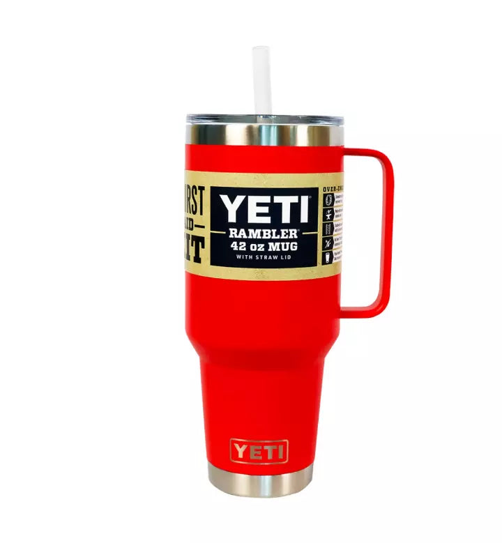 42oz YETTI RAMBLER STAINLESS STEEL TUMBLER - RESCUE RED