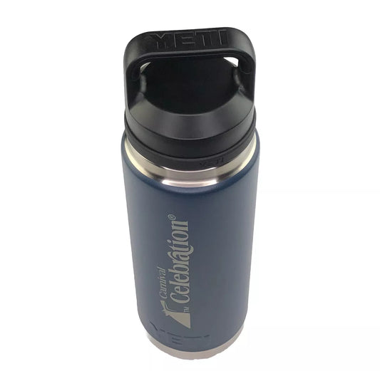 YETI Rambler Carnival Cruise Celebration 26 Oz Tumbler Cup w/Chug Cap Navy Blue