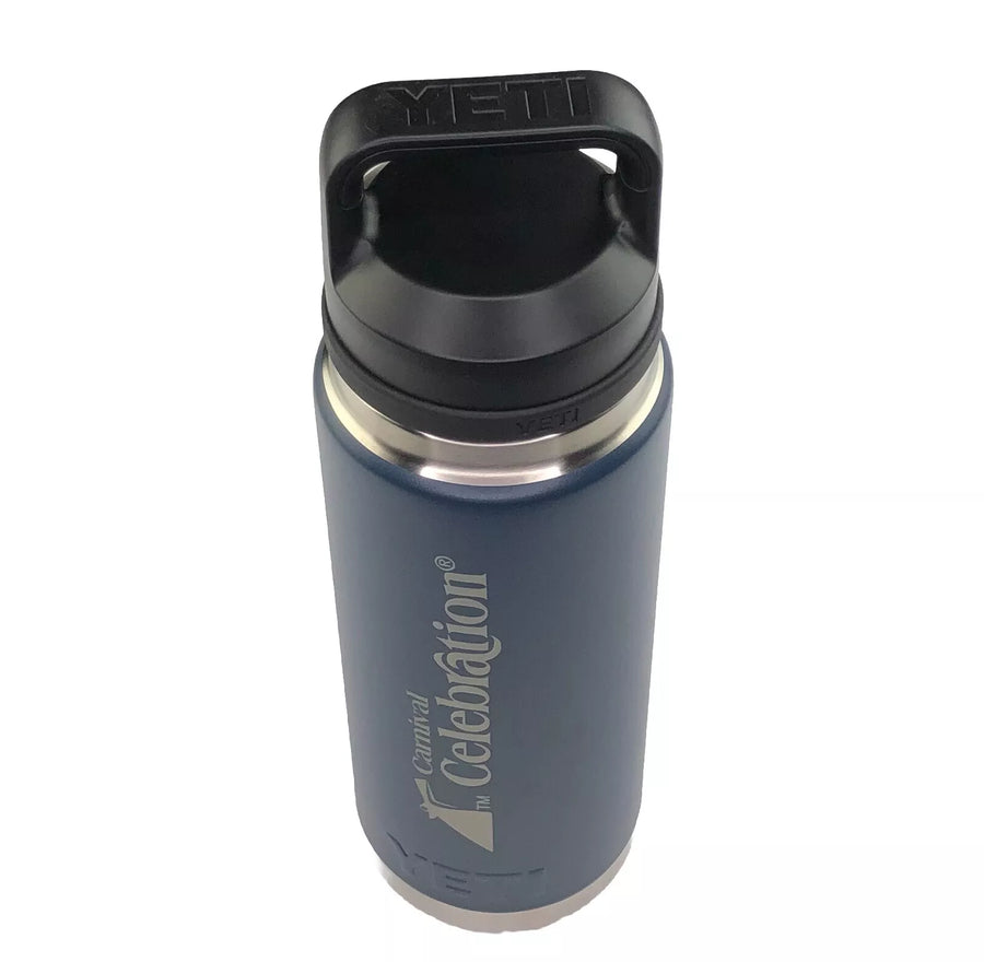 YETI Rambler Carnival Cruise Celebration 26 Oz Tumbler Cup w/Chug Cap Navy Blue