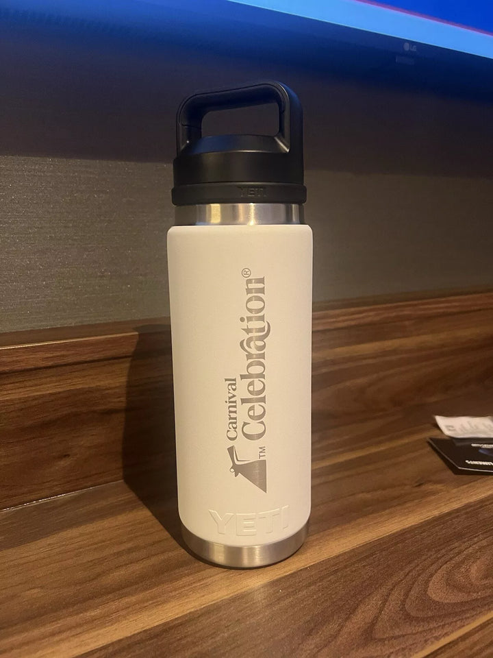 Carnival Cruise Celebration White Yeti Rambler 26oz Bottle With Chug Cap