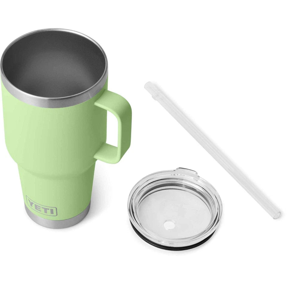 YETI Rambler 35 oz Tumbler with Handle and Lid Key Lime Travel Mug