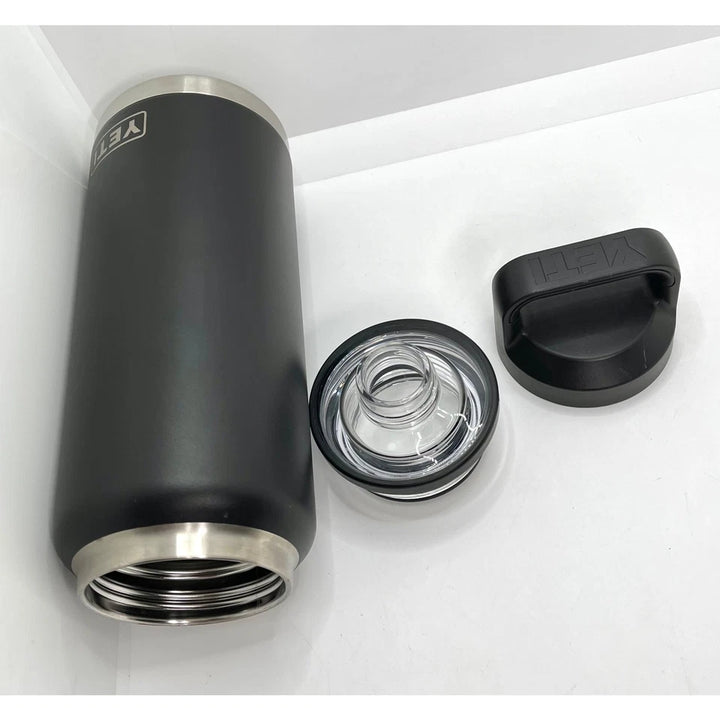 Yeti Stainless Steel Water Bottle Tumbler Chug Cap Black 36 oz