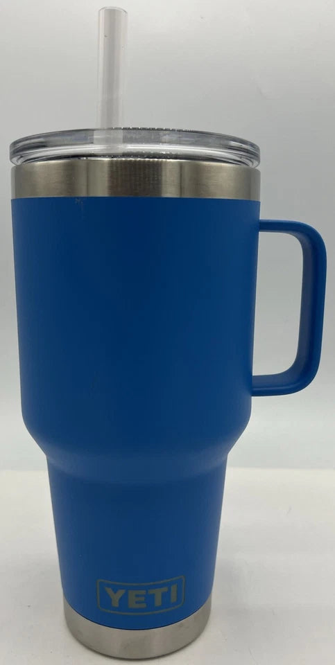Yeti Rambler 35 Oz YETI With Lid Straw NEW Tumbler Blue UKG Logo