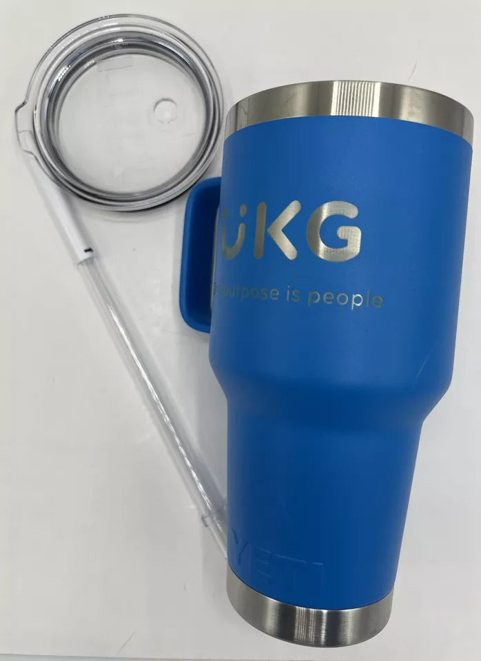 Yeti Rambler 35 Oz YETI With Lid Straw NEW Tumbler Blue UKG Logo