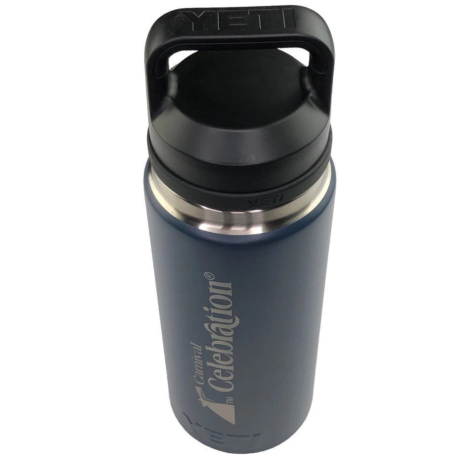 YETI Rambler Carnival Cruise Celebration 26 Oz Tumbler Cup w/Chug Cap Navy Blue