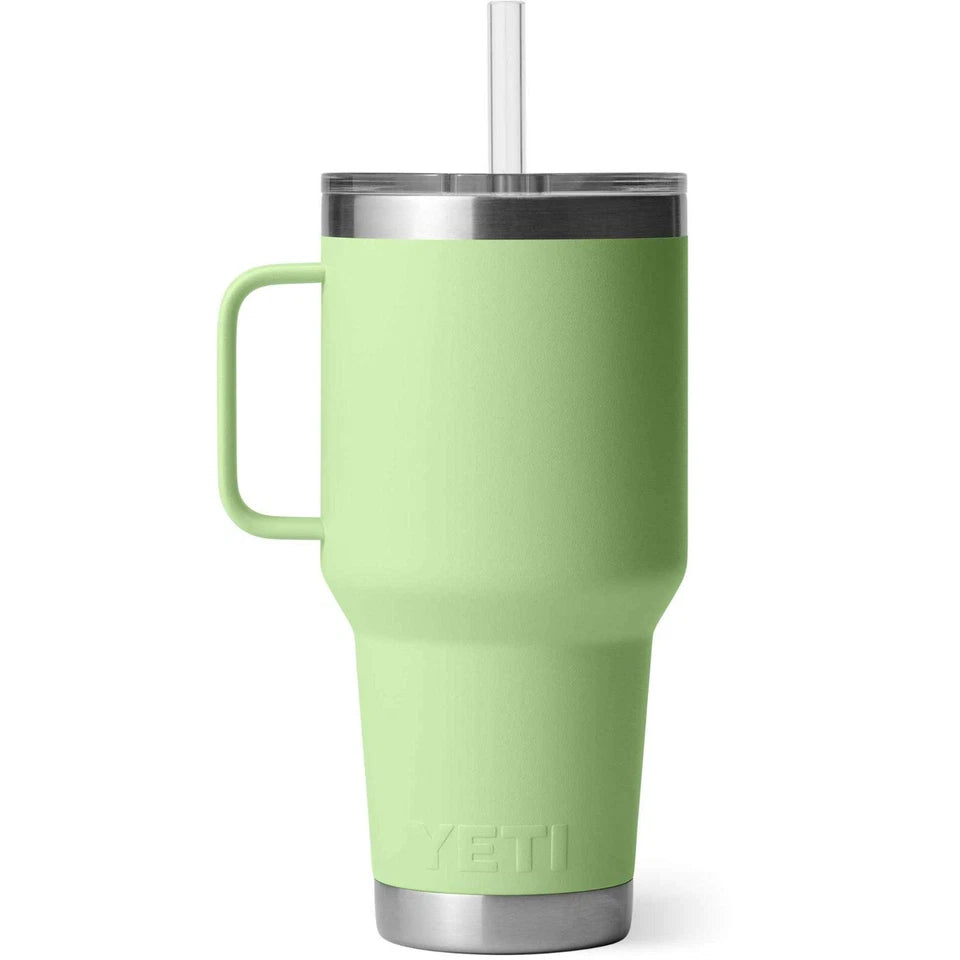 YETI Rambler 35 oz Tumbler with Handle and Lid Key Lime Travel Mug