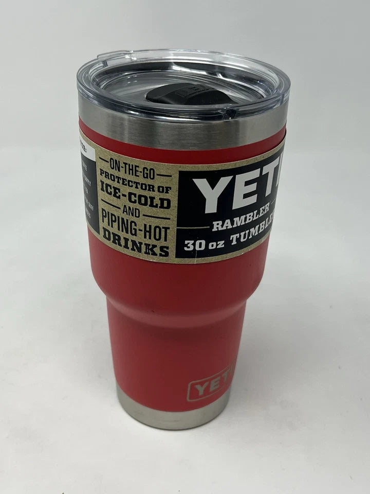 YETI Rambler 30 oz Tumbler, Stainless Vacuum Insulated MagSlider Lid, Rescue Red